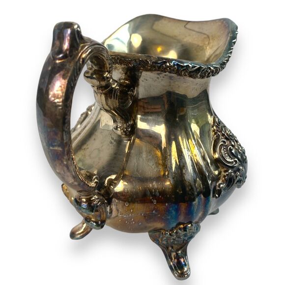 Vintage Silver Plated Unique Tea Poured Creamer C72Q‎ - Picture 6 of 8